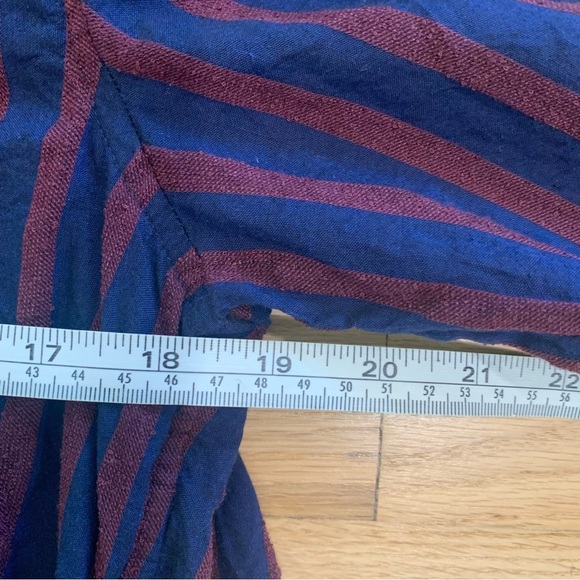 Anthropologie AMO Womens Ruffled Prep Shirt Striped Academia Size Medium FLAWED - Picture 11 of 13